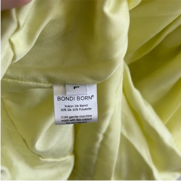 Bondi Born Rushi Strapless Ruched Silk Mini Dress Yellow Sorbet NWT - Picture 8 of 9